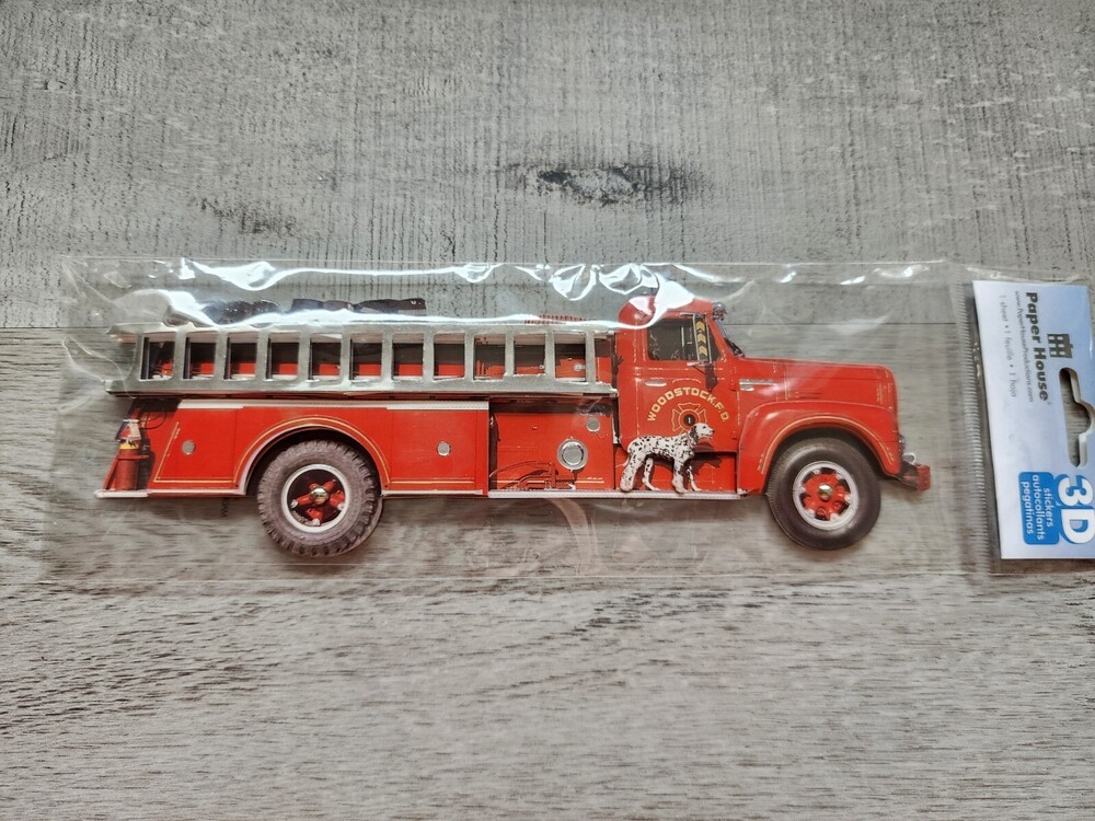 Scrapbooking 3D Stickers RETIRED - Fire Department Truck Dog Ladder NEW #35